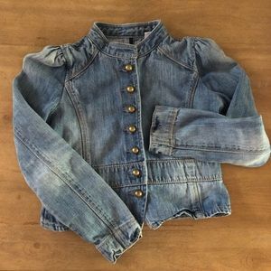 Gap kids distressed denim military jacket💓